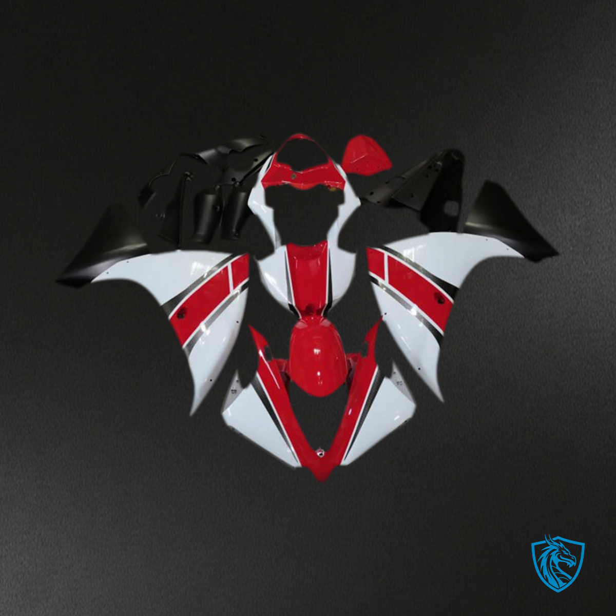 Yamaha R1 (2009-2011) Red & White Motorcycle - Custom ABS Fairing Kit