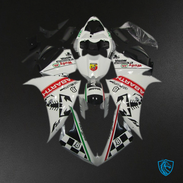 Yamaha R1 (2012-2014) White & Black Abarth Motorcycle - Custom ABS Fairing Kit