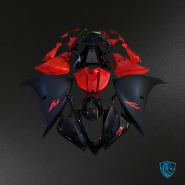 Yamaha R1 (2012-2014) Matt Black & Fire Red Motorcycle - Custom ABS Fairing Kit
