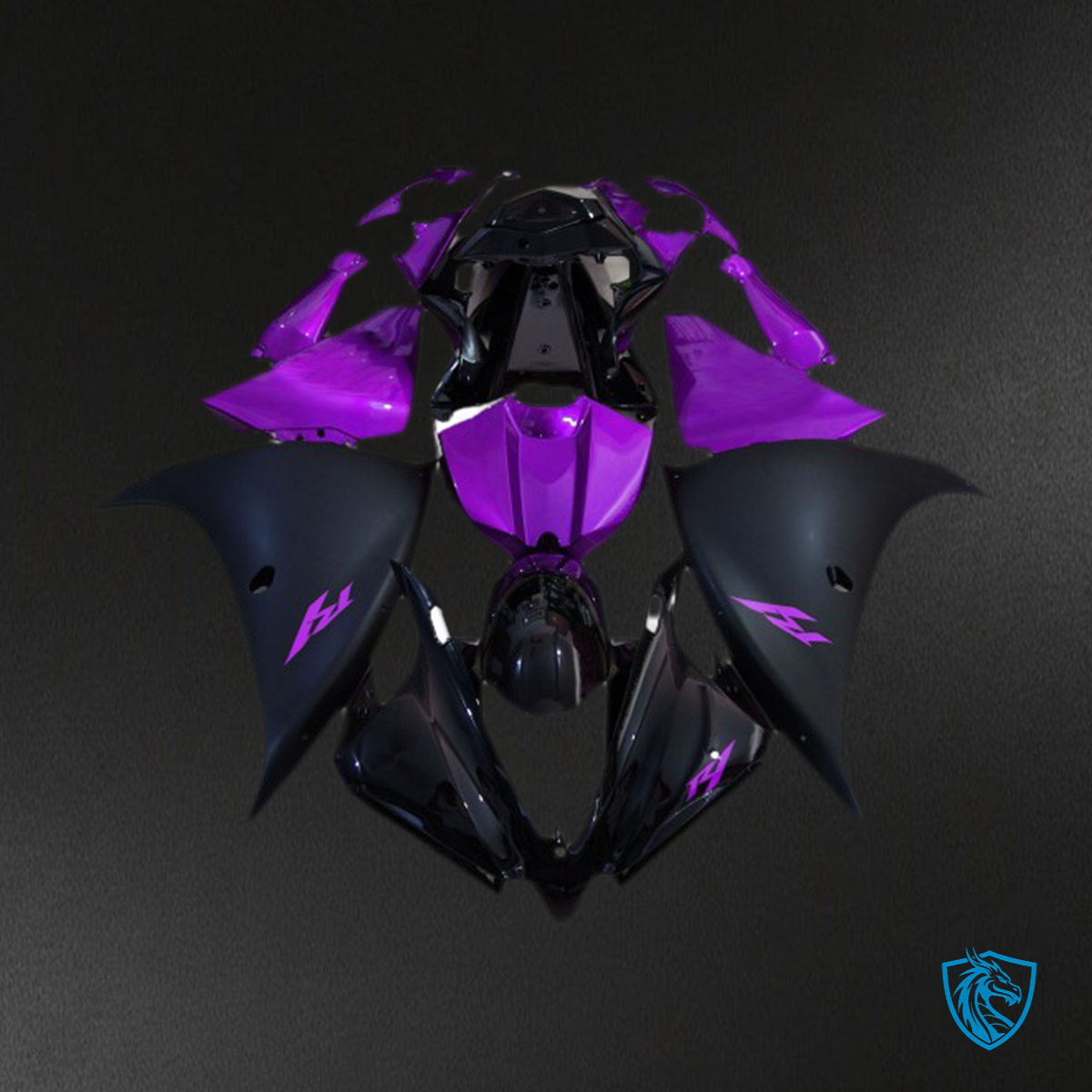 Yamaha R1 (2012-2014) Matte Black & Purple - MERGEment Motorcycle Fairings Kit
