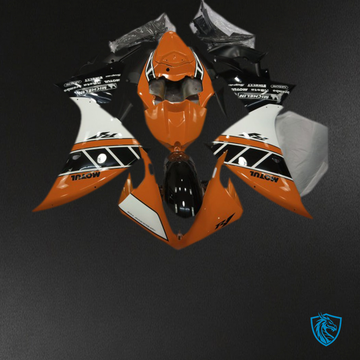 Yamaha R1 (2012-2014) Orange, Gloss Silver & Black Motorcycle - Custom ABS Fairing Kit