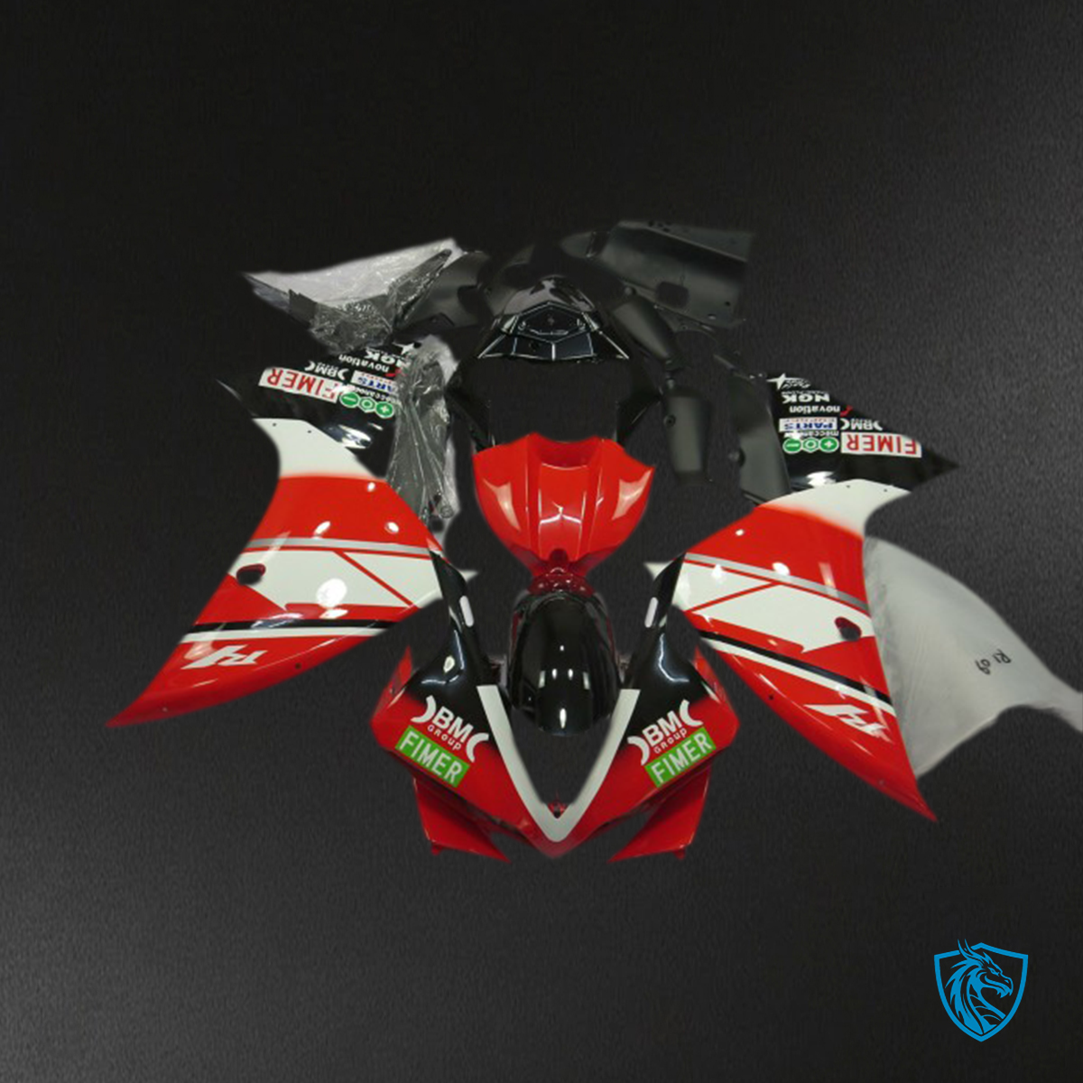 Yamaha R1 (2012-2014) Red, White & Black Yamalube Motorcycle Fairing Kit | ABS Bodywork