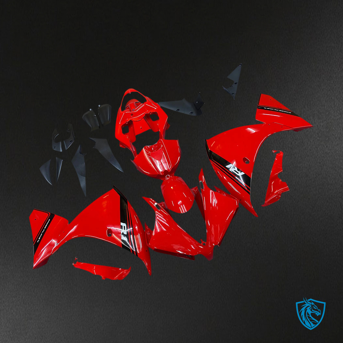 Yamaha R1 (2012-2014) Red & Black - Custom ABS Fairing Set