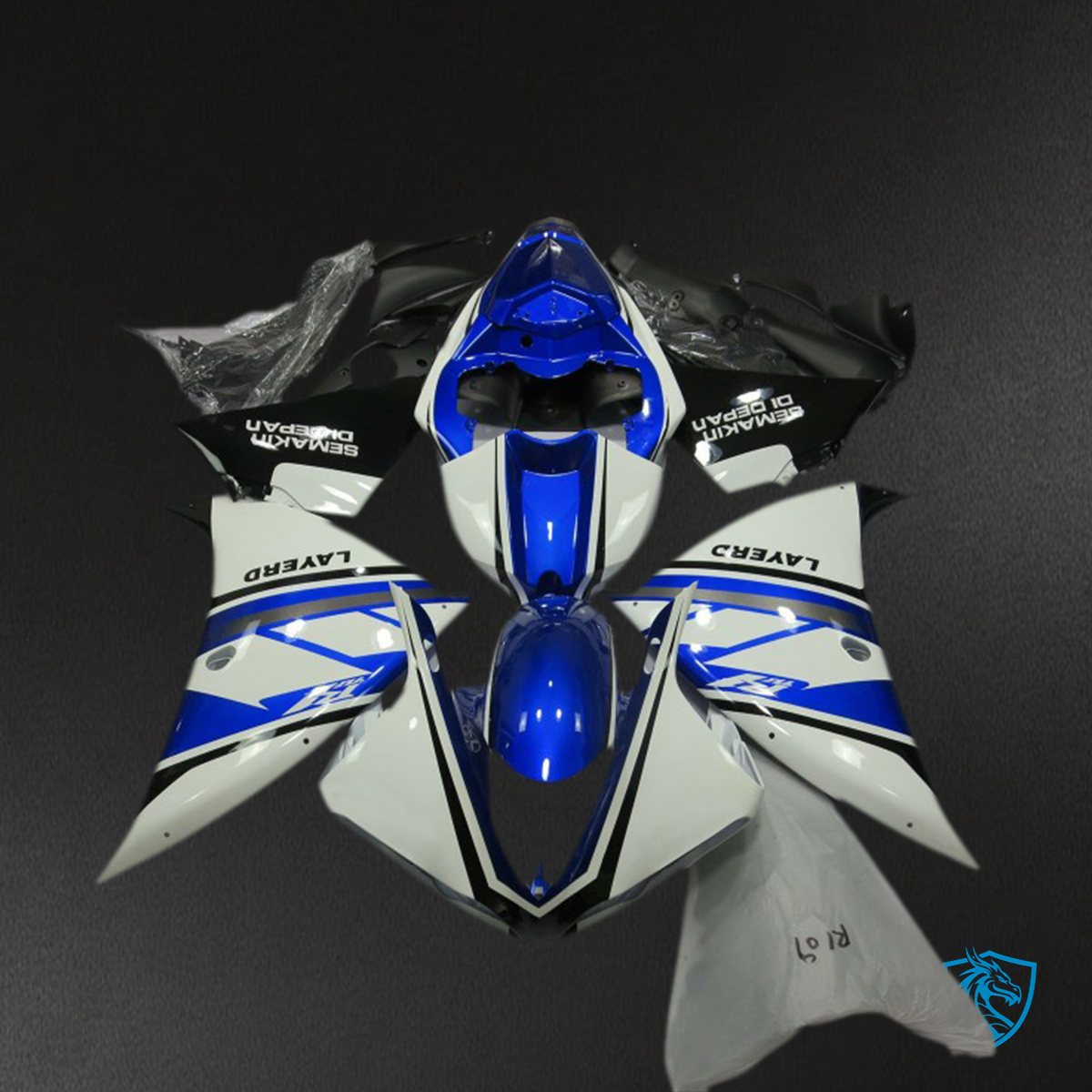Yamaha R1 (2012-2014) Blue, White & Black Yamalube Motorcycle - Aftermarket ABS Bodywork