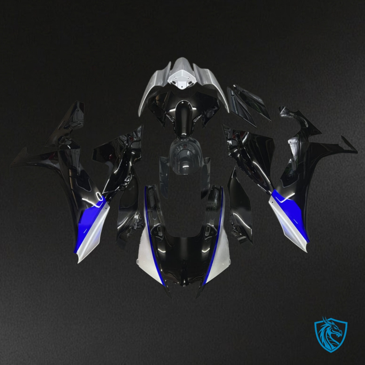 Yamaha R1 (2020-2025) Black, Blue & Silver Fairing Kit | ABS Bodywork