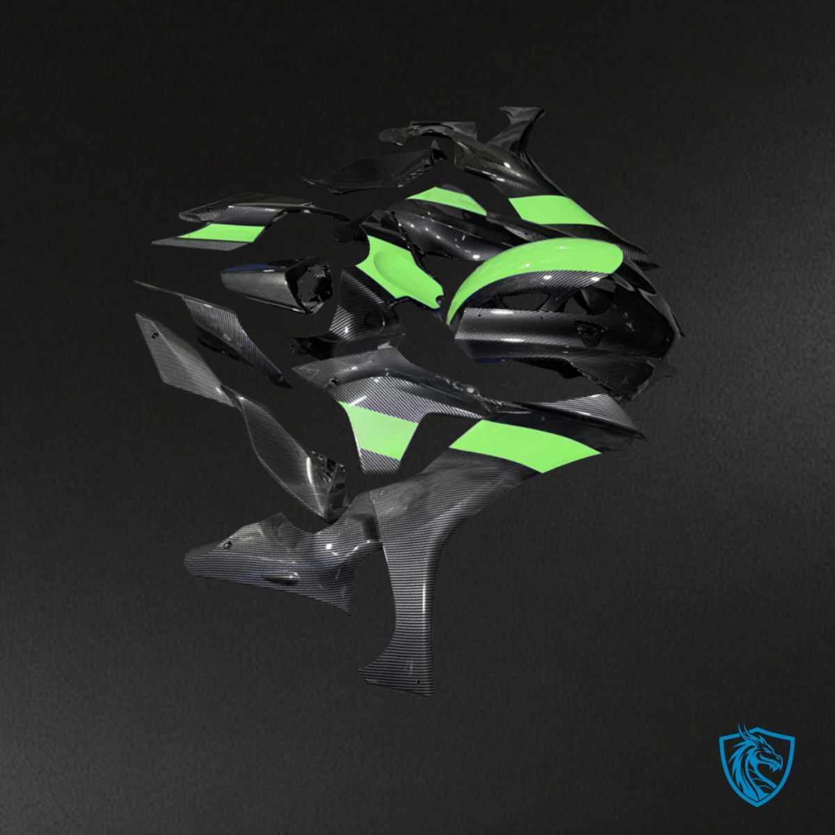 Yamaha R1 (2020-2025) Black & Green ABS Fairings Kit - Aftermarket ABS Bodywork