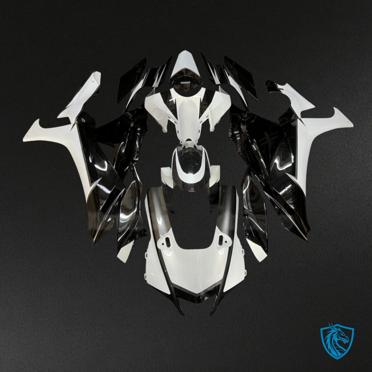 Yamaha R1 (2020-2025) Gloss Black & White - Custom ABS Fairing Kit