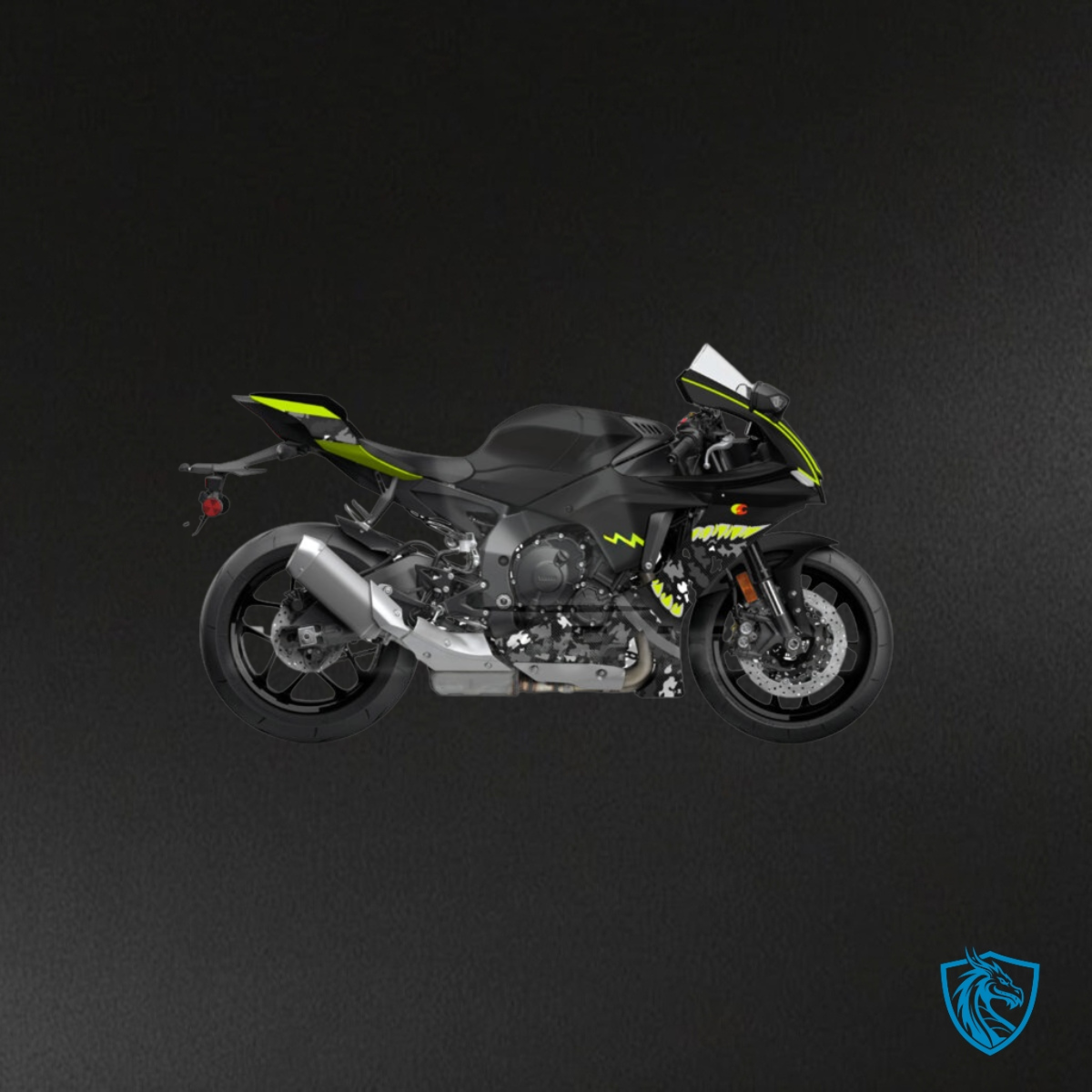 Yamaha R1 (2020-2025) Gloss Black & High Vis Yellow Fairing Kit | ABS Bodywork