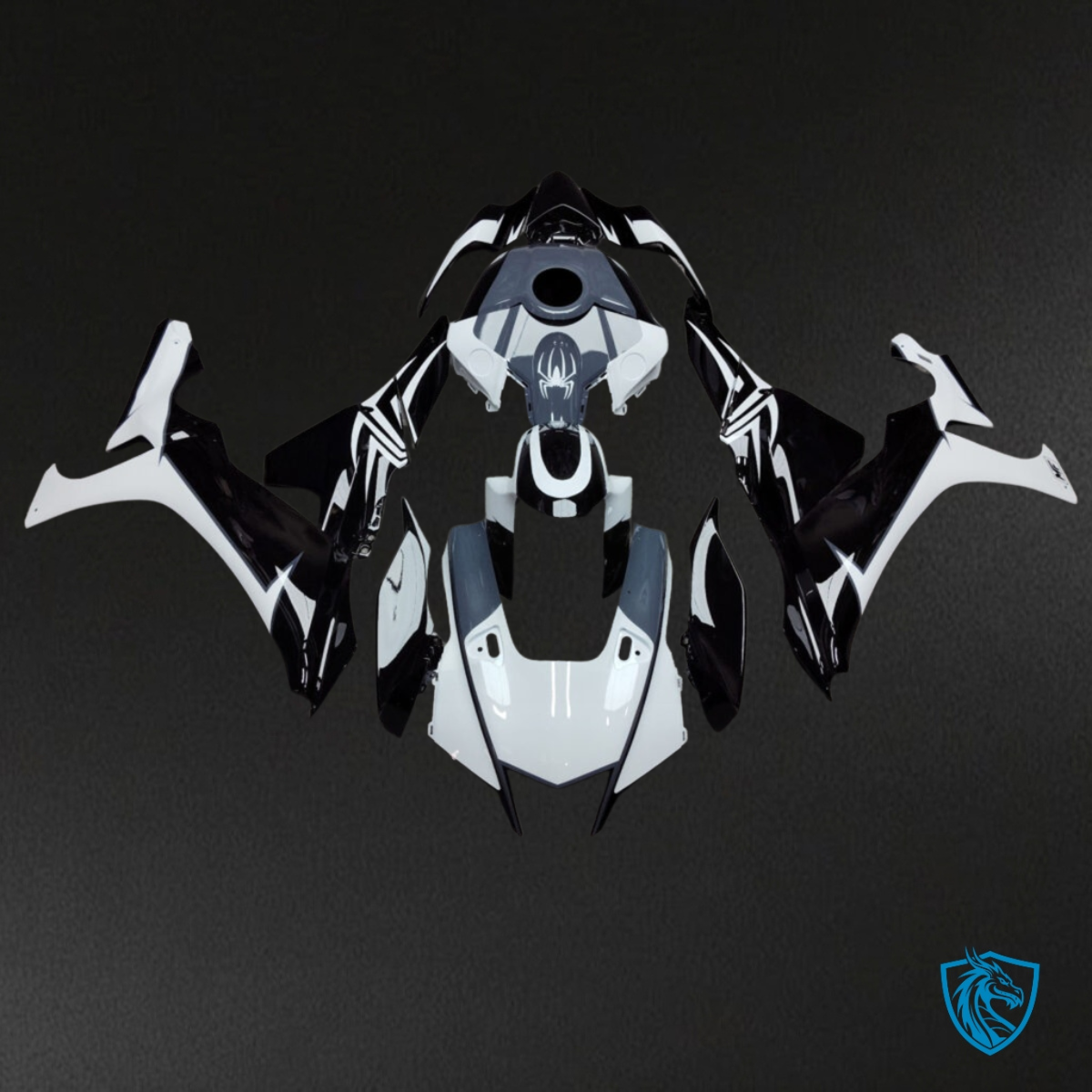 Yamaha R1 (2020-2025) Gloss Black & White ABS Fairings - Aftermarket ABS Bodywork
