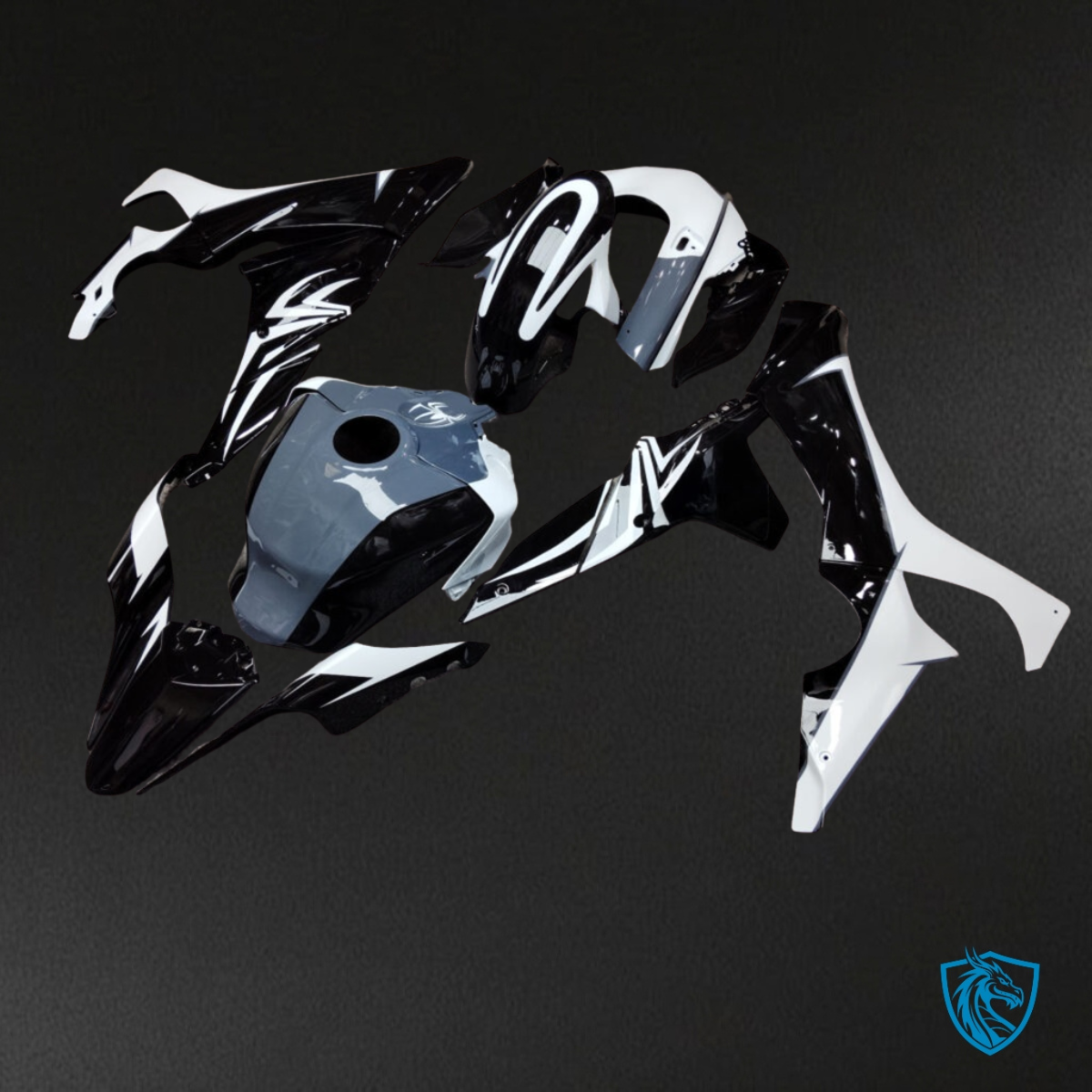 Yamaha R1 (2020-2025) Gloss Black & White ABS Fairings - Aftermarket ABS Bodywork