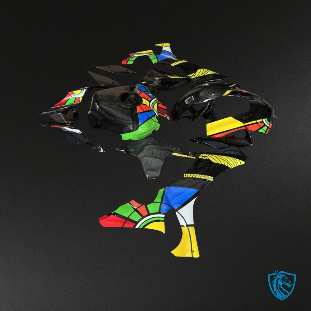 Yamaha R1 (2020-2025) Black, Yellow, Red & Green - Custom ABS Fairing Kit