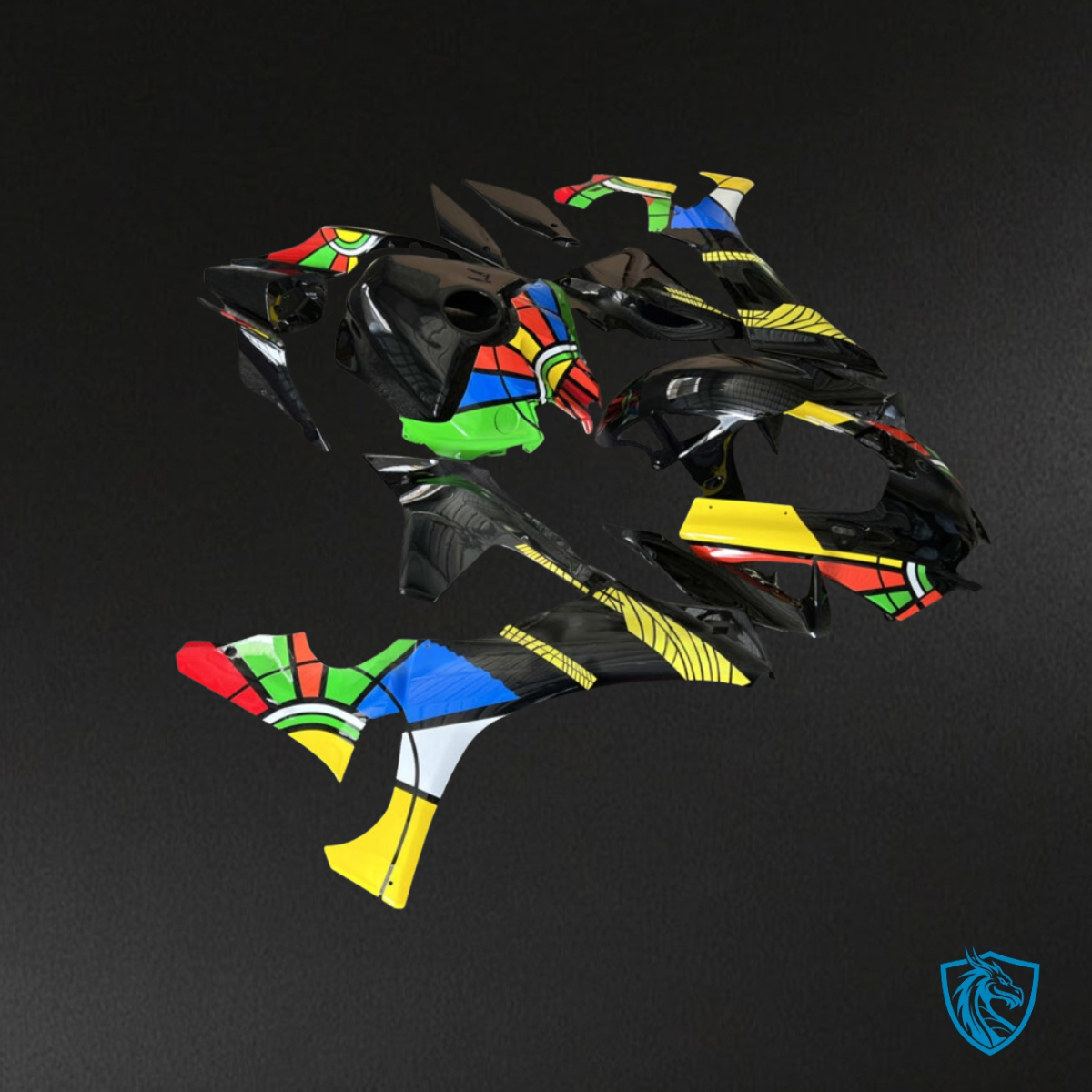 Yamaha R1 (2020-2025) Black, Yellow, Red & Green - Custom ABS Fairing Kit
