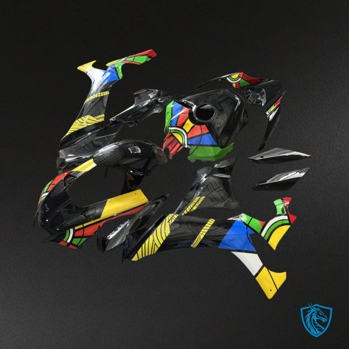 Yamaha R1 (2020-2025) Black, Yellow, Red & Green - Custom ABS Fairing Kit
