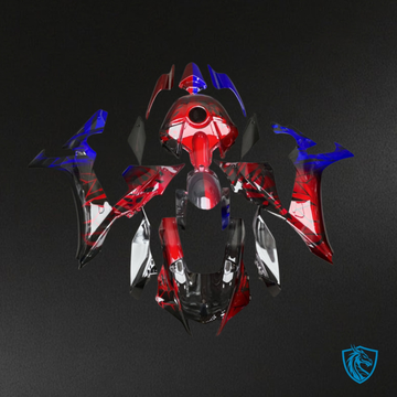 Yamaha R1 (2020-2025) Gloss Black, Red & Blue Shattered Split - Aftermarket ABS Bodywork