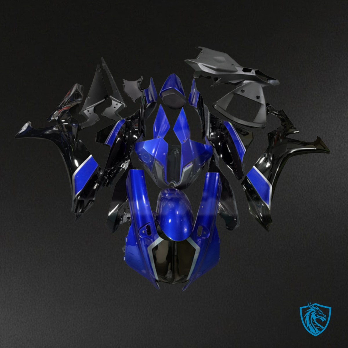 Yamaha R1 (2020-2025) Gloss Blue & Black ABS Fairings Kit - Aftermarket ABS Bodywork