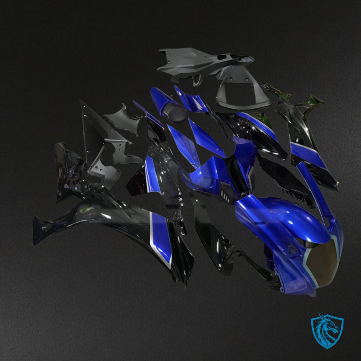 Yamaha R1 (2020-2025) Gloss Blue & Black ABS Fairings Kit - Aftermarket ABS Bodywork