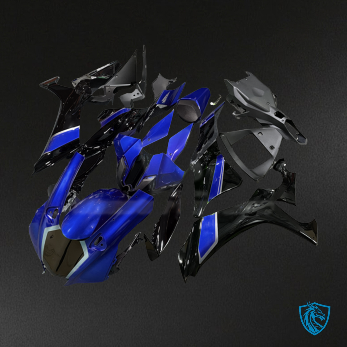 Yamaha R1 (2020-2025) Gloss Blue & Black ABS Fairings Kit - Aftermarket ABS Bodywork