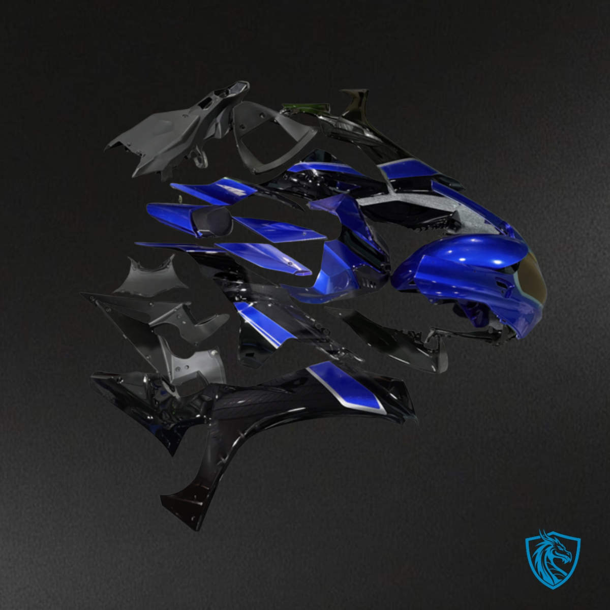 Yamaha R1 (2020-2025) Gloss Blue & Black ABS Fairings Kit - Aftermarket ABS Bodywork