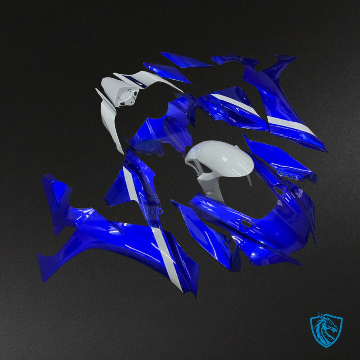 Yamaha R1 (2020-2025) Gloss Blue & Gray - MERGEment Motorcycle Fairings Kit