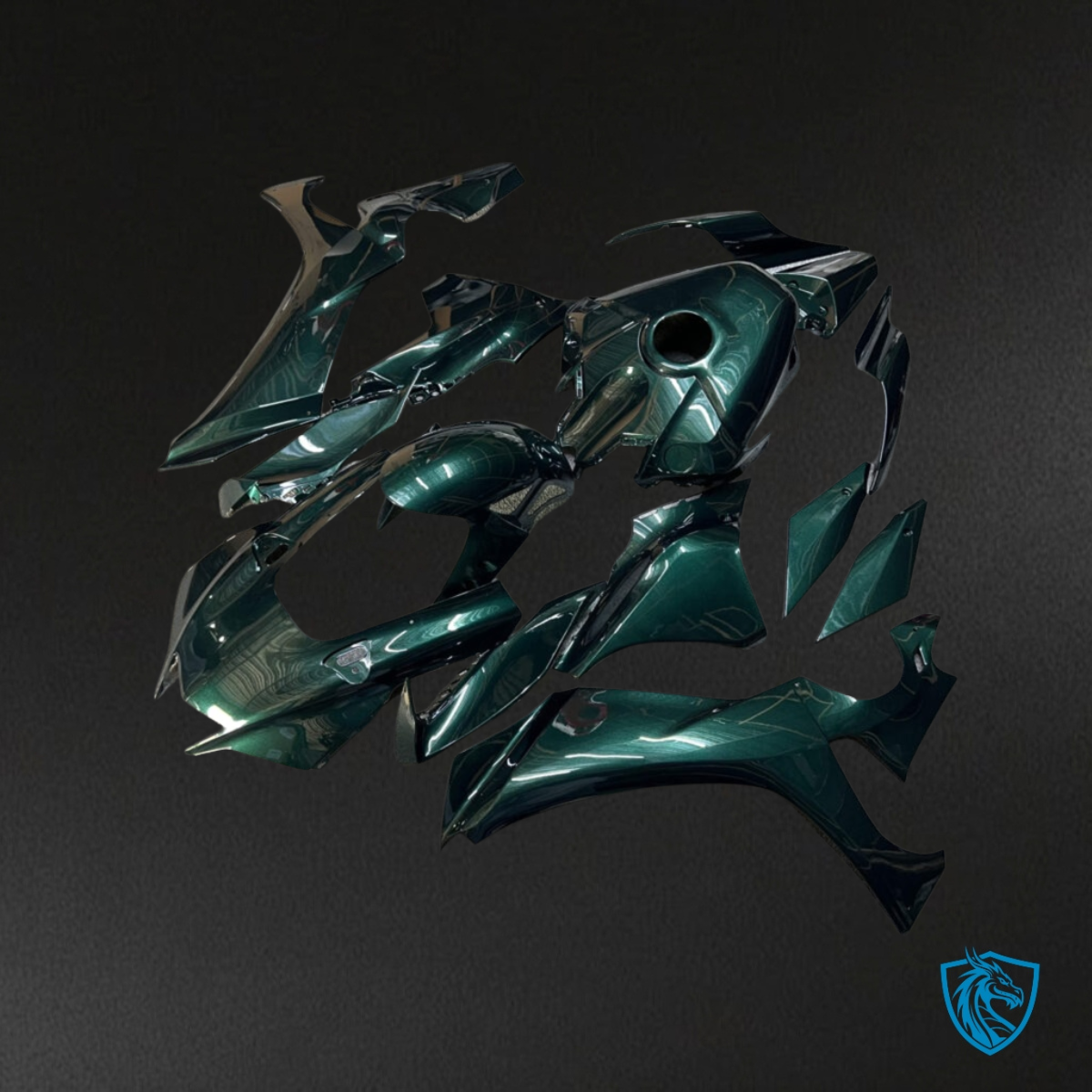Yamaha R1 (2020-2025) Gloss Dark Metallic Green - MERGEment Motorcycle Fairings Kit