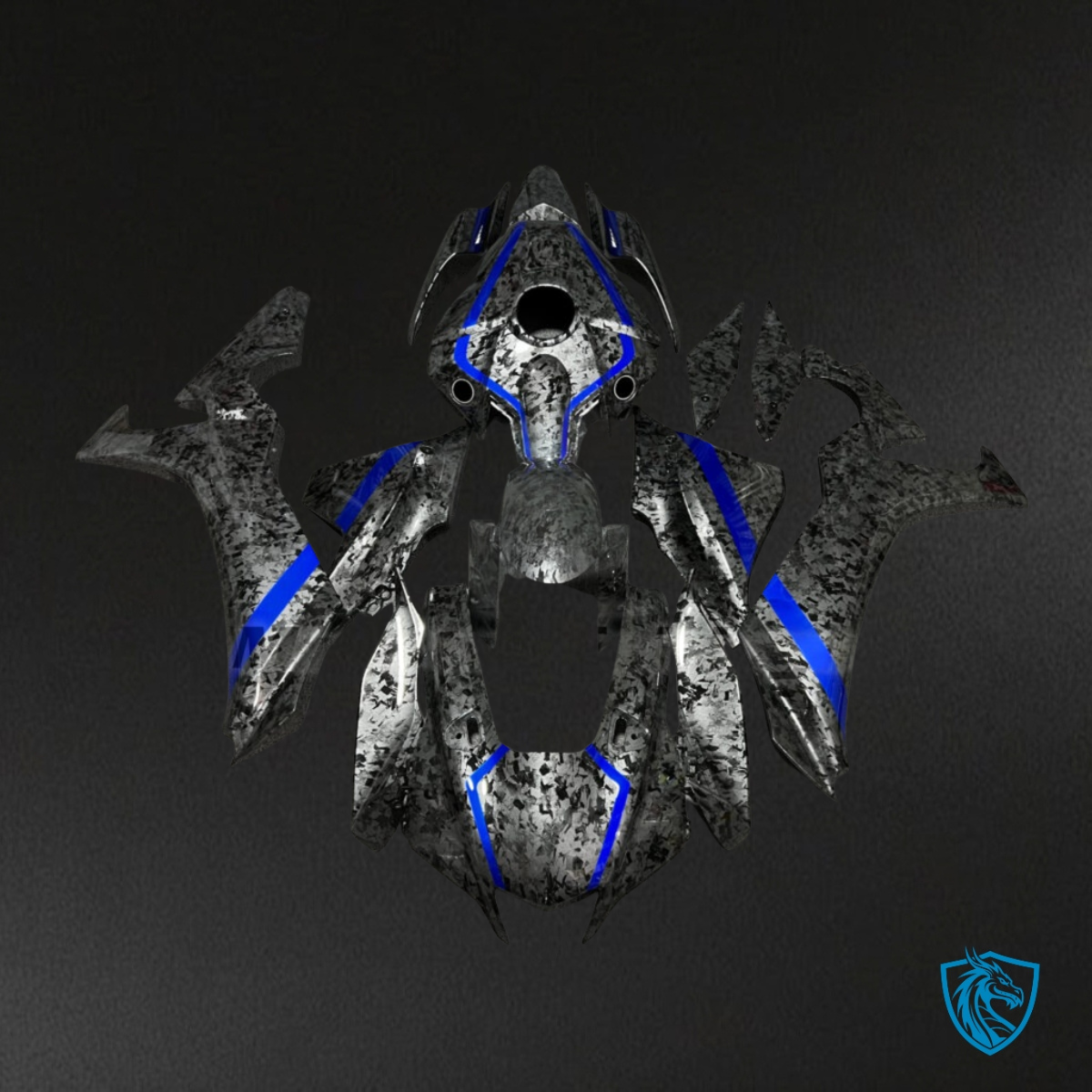 Yamaha R1 (2020-2025) Gloss Black & Blue - MERGEment Motorcycle Fairings Kit