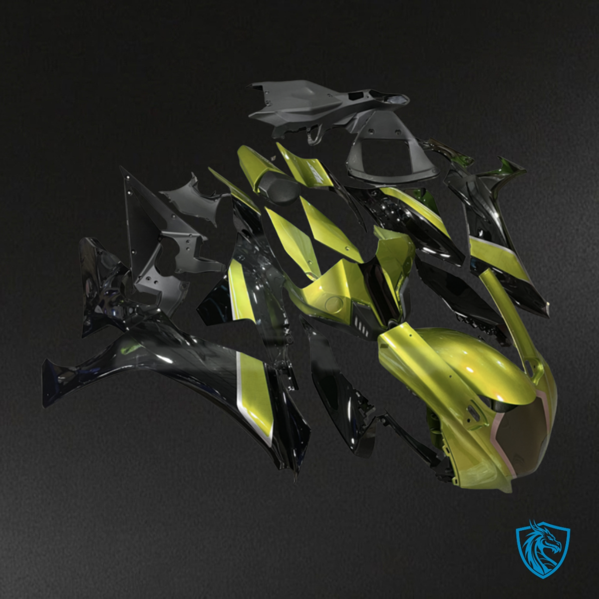 Yamaha R1 (2020-2025) Light Green & Black Fairings Kit - Aftermarket ABS Bodywork