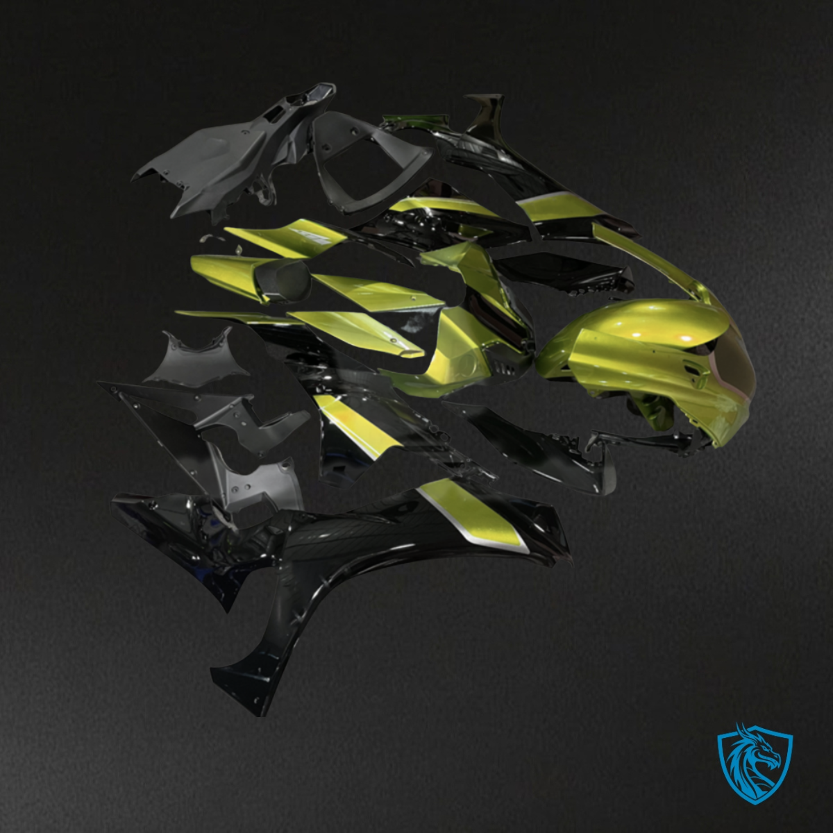 Yamaha R1 (2020-2025) Light Green & Black Fairings Kit - Aftermarket ABS Bodywork