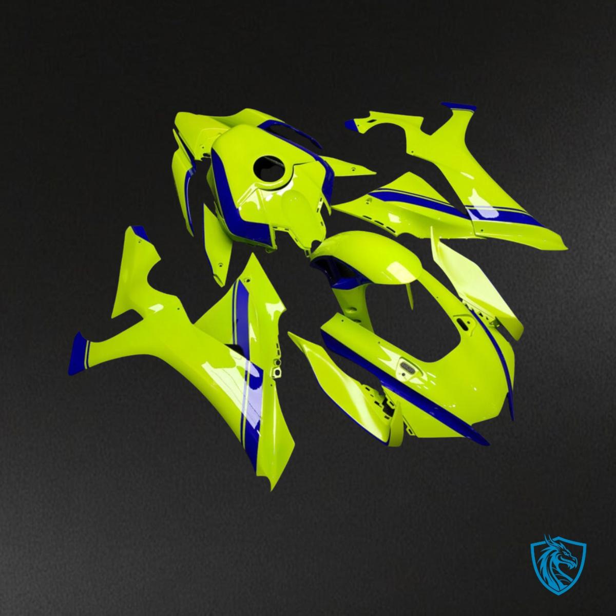 Yamaha R1 (2020-2025) Gloss High Vis Yellow & Blue - Custom ABS Fairing Kit