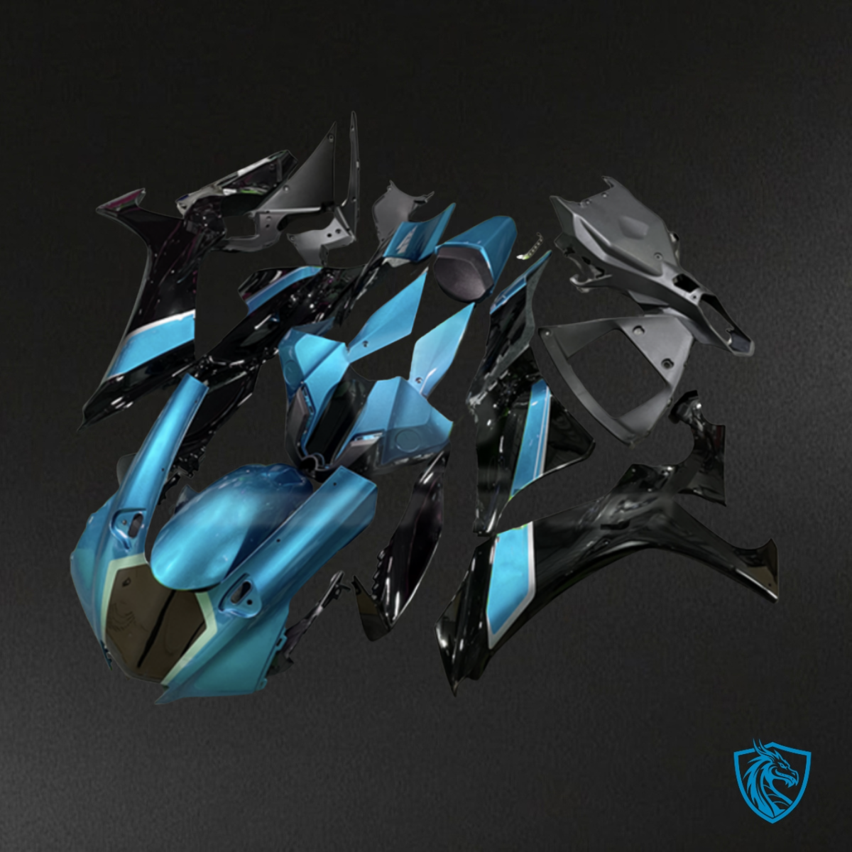 Yamaha R1 (2020-2025) Gloss Light Blue & Black Fairing Kit | ABS Bodywork