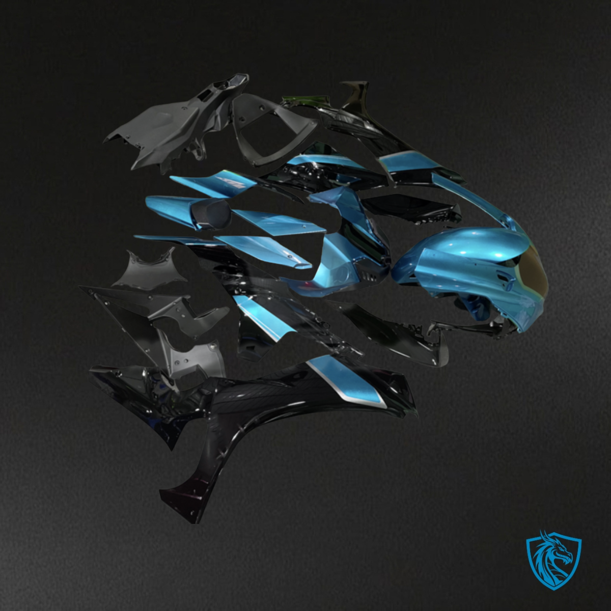 Yamaha R1 (2020-2025) Gloss Light Blue & Black Fairing Kit | ABS Bodywork