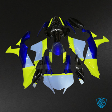 Yamaha R1 (2020-2025) Gloss Blue, Black & High Vis Yellow - Custom ABS Fairing Kit