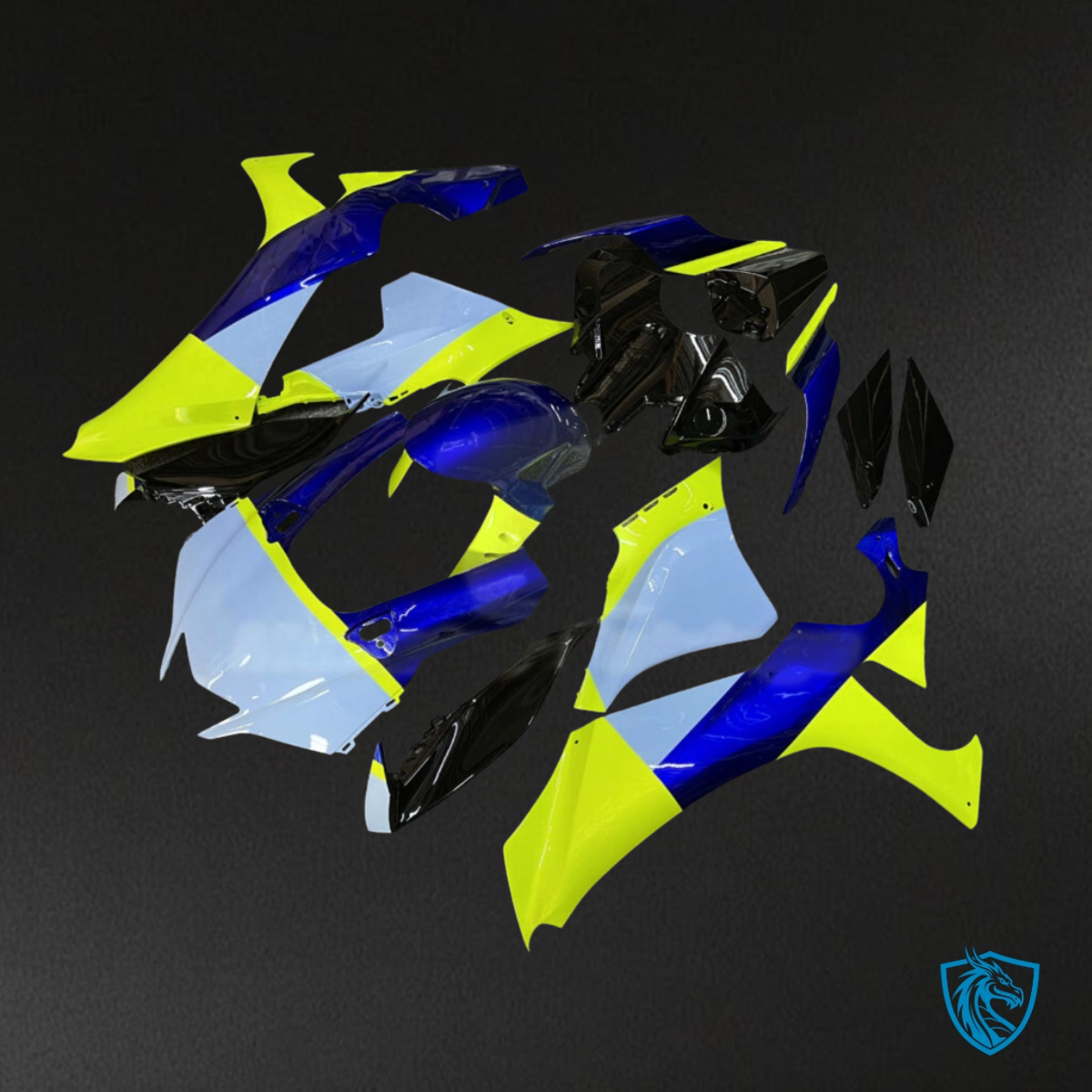 Yamaha R1 (2020-2025) Gloss Blue, Black & High Vis Yellow - Custom ABS Fairing Kit