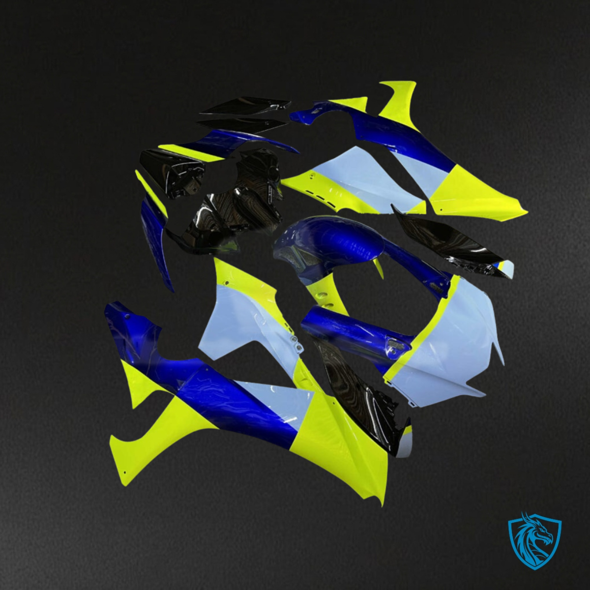 Yamaha R1 (2020-2025) Gloss Blue, Black & High Vis Yellow - Custom ABS Fairing Kit