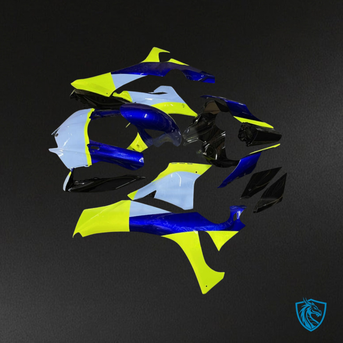 Yamaha R1 (2020-2025) Gloss Blue, Black & High Vis Yellow - Custom ABS Fairing Kit