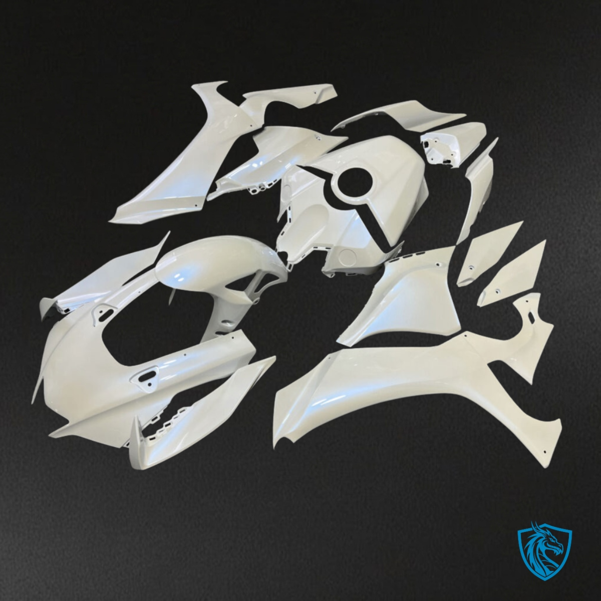 Yamaha R1 (2020-2025) Gloss Pearl White & Gold Flakes Fairing Kit | ABS Bodywork