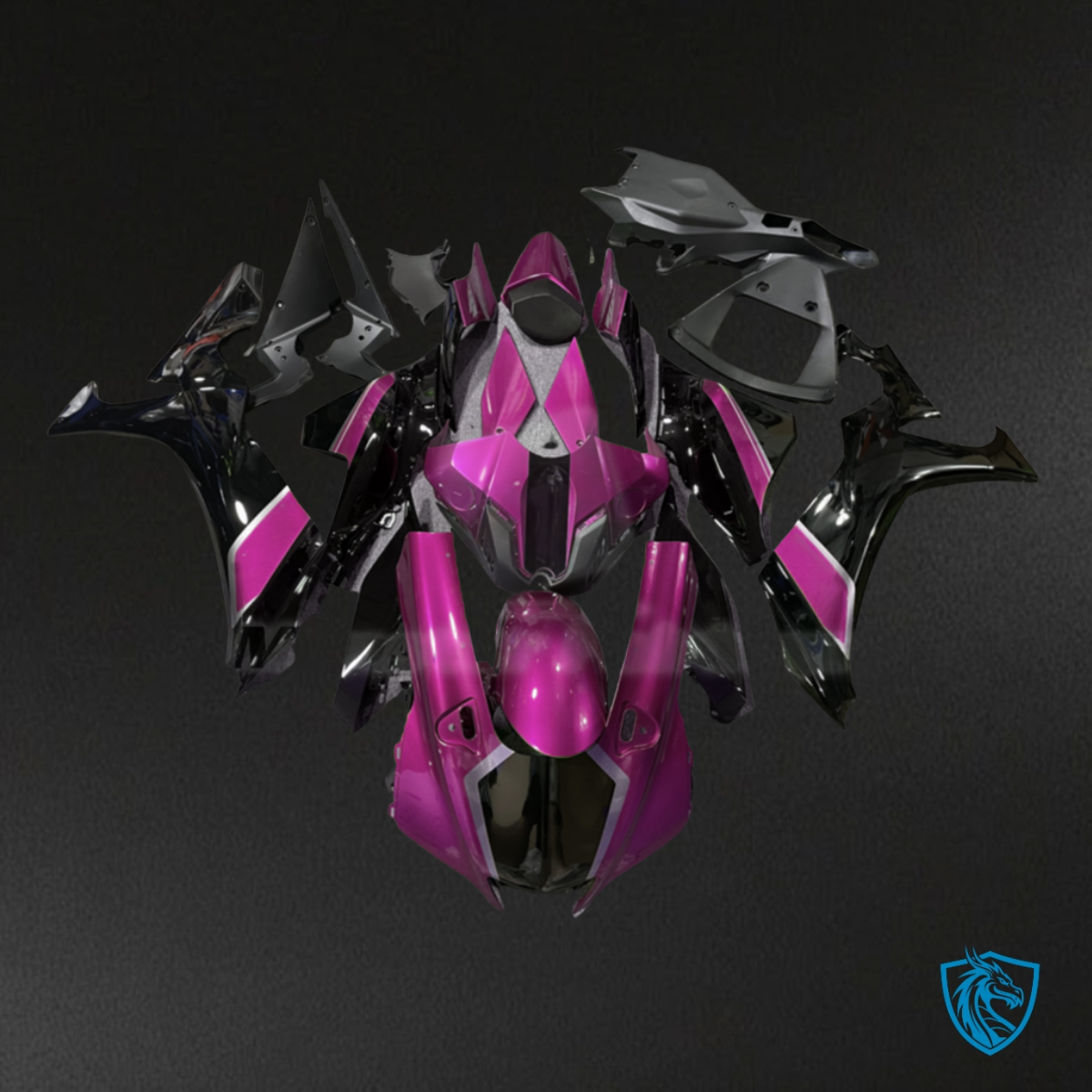 Yamaha R1 (2020-2025) Gloss Pink & Black Fairing Kit | ABS Bodywork