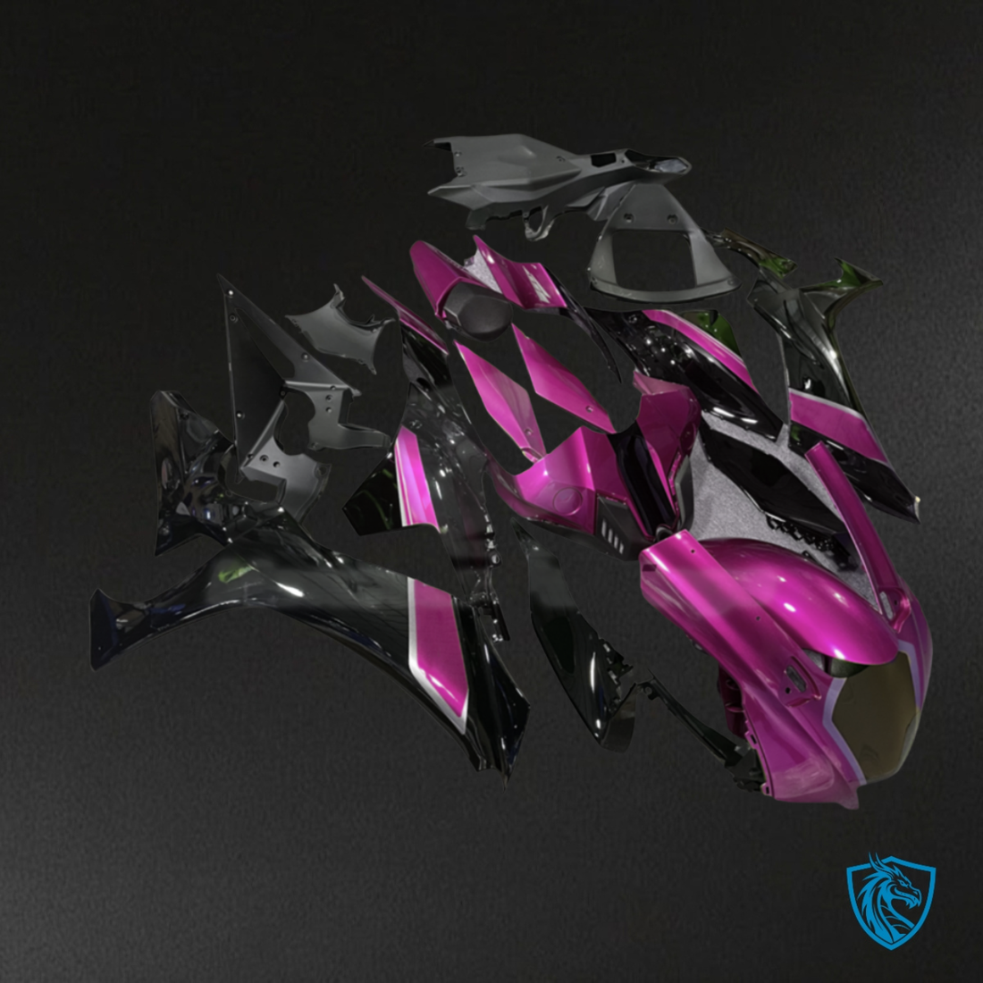 Yamaha R1 (2020-2025) Gloss Pink & Black Fairing Kit | ABS Bodywork