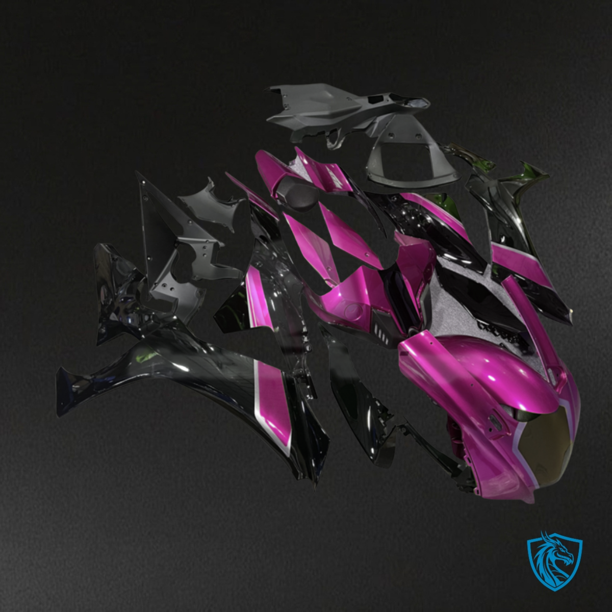 Yamaha R1 (2020-2025) Gloss Pink & Black Fairing Kit | ABS Bodywork