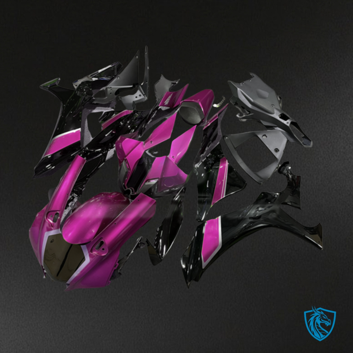 Yamaha R1 (2020-2025) Gloss Pink & Black Fairing Kit | ABS Bodywork
