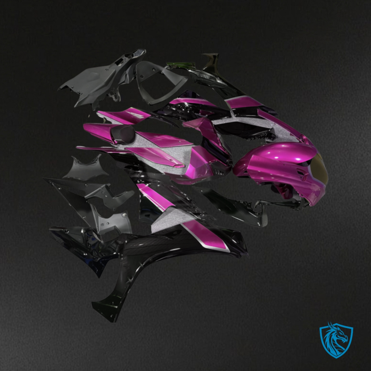 Yamaha R1 (2020-2025) Gloss Pink & Black Fairing Kit | ABS Bodywork