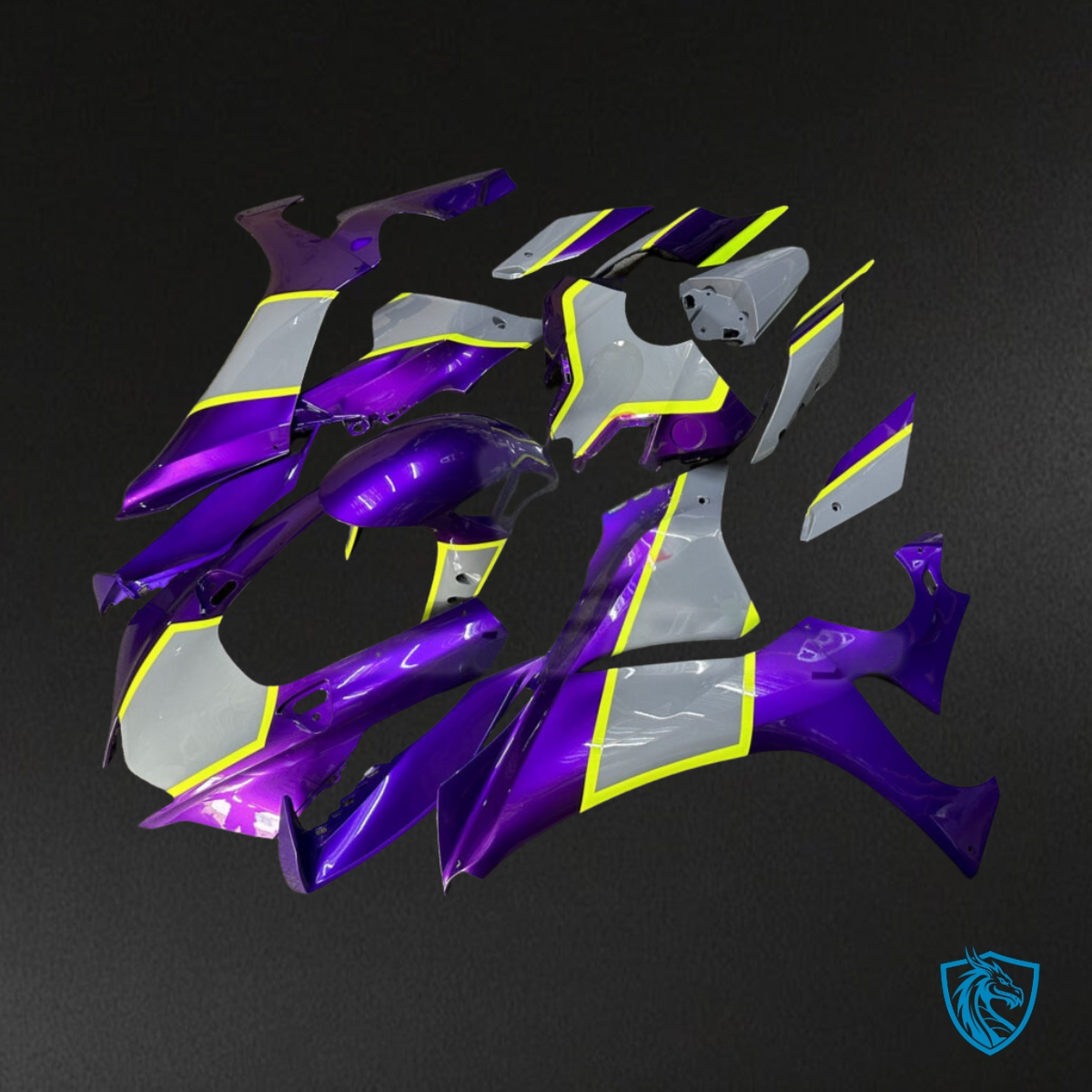 Yamaha R1 (2020-2025) Gloss Purple and Gray - MERGEment Motorcycle Fairings Kit