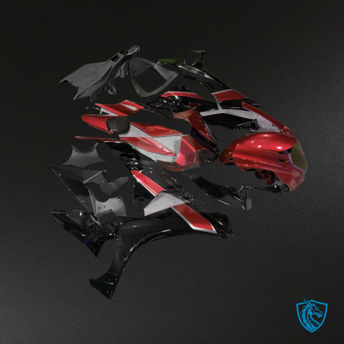 Yamaha R1 (2020-2025) Gloss Red & Black Fairings Kit- Aftermarket ABS Bodywork