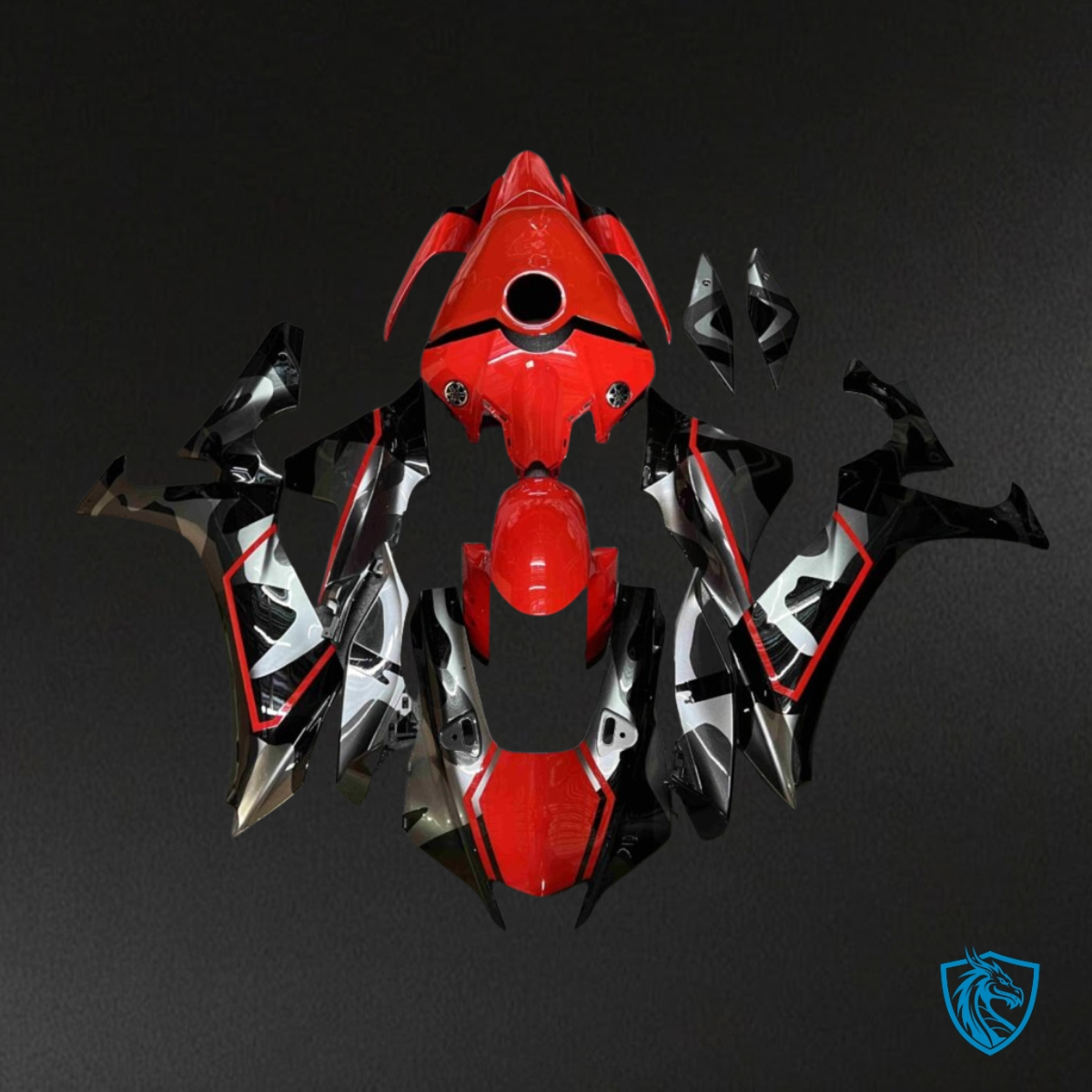 Yamaha R1 (2020-2025) Gloss Red, Black & Grey Camo Fairing Kit | ABS Bodywork