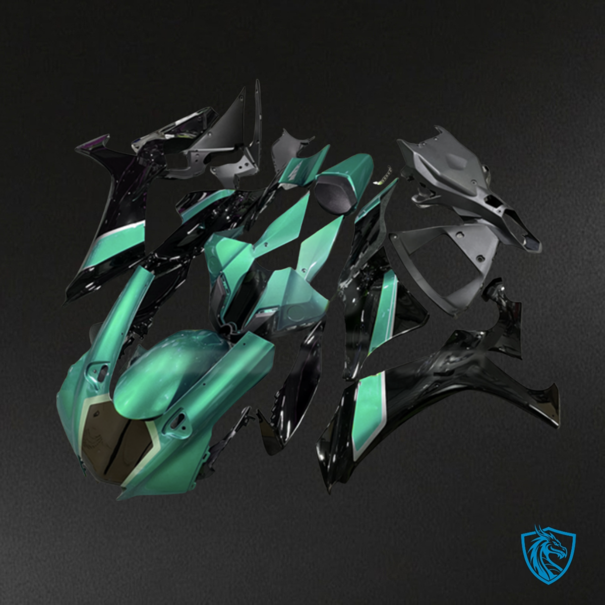 Yamaha R1 (2020-2025) Grayish Green & Black - MERGEment Motorcycle Fairings Kit