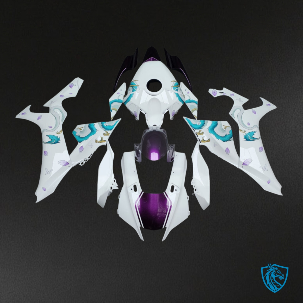 Yamaha R1 (2020-2025) Gloss White & Purple - Custom ABS Fairing Kit