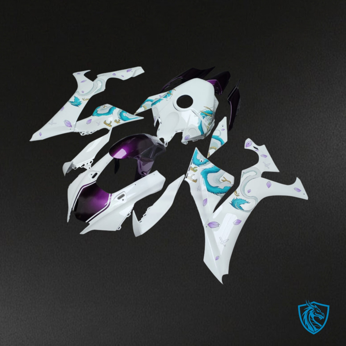Yamaha R1 (2020-2025) Gloss White & Purple - Custom ABS Fairing Kit