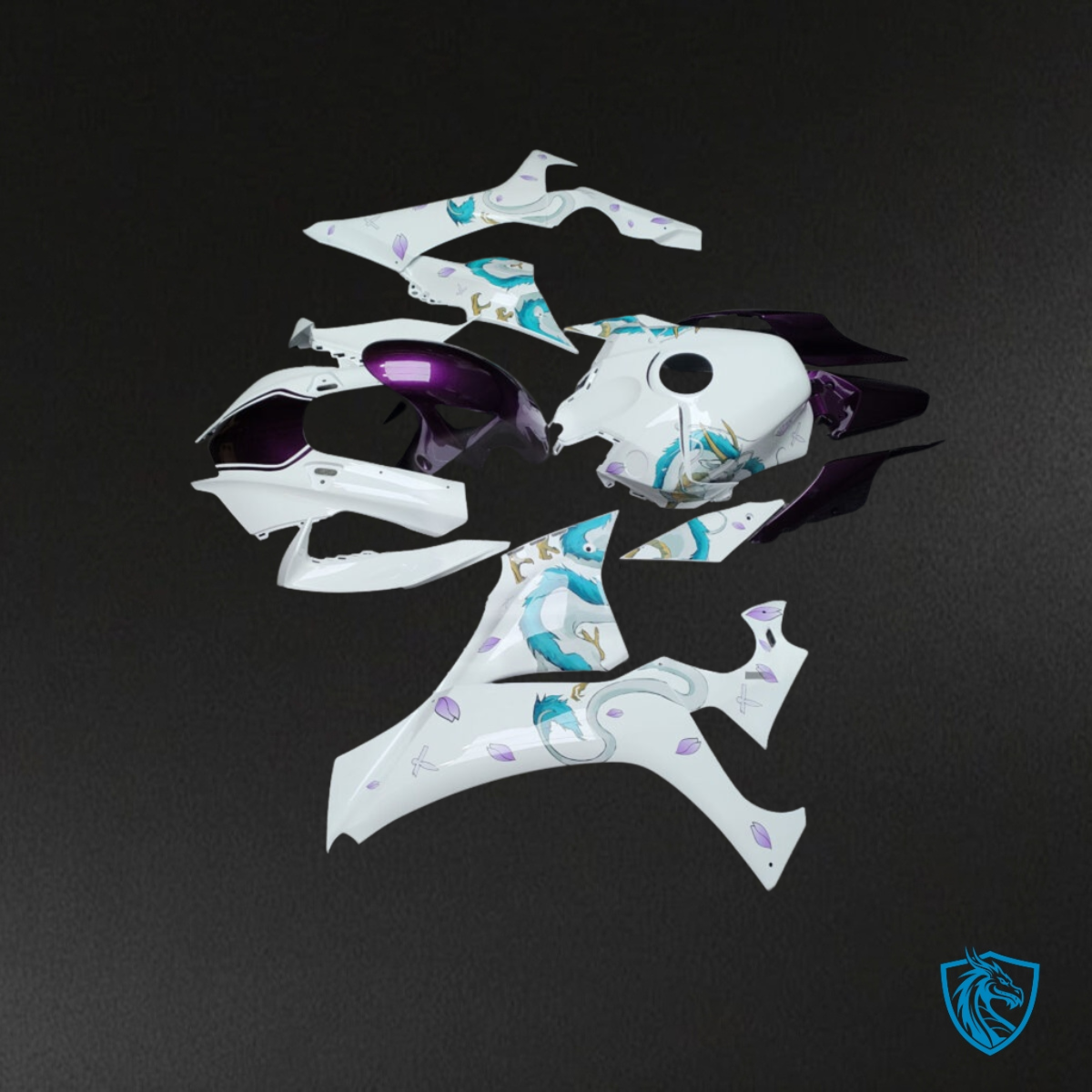 Yamaha R1 (2020-2025) Gloss White & Purple - Custom ABS Fairing Kit