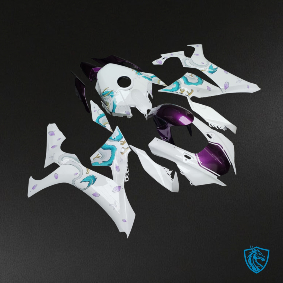 Yamaha R1 (2020-2025) Gloss White & Purple - Custom ABS Fairing Kit