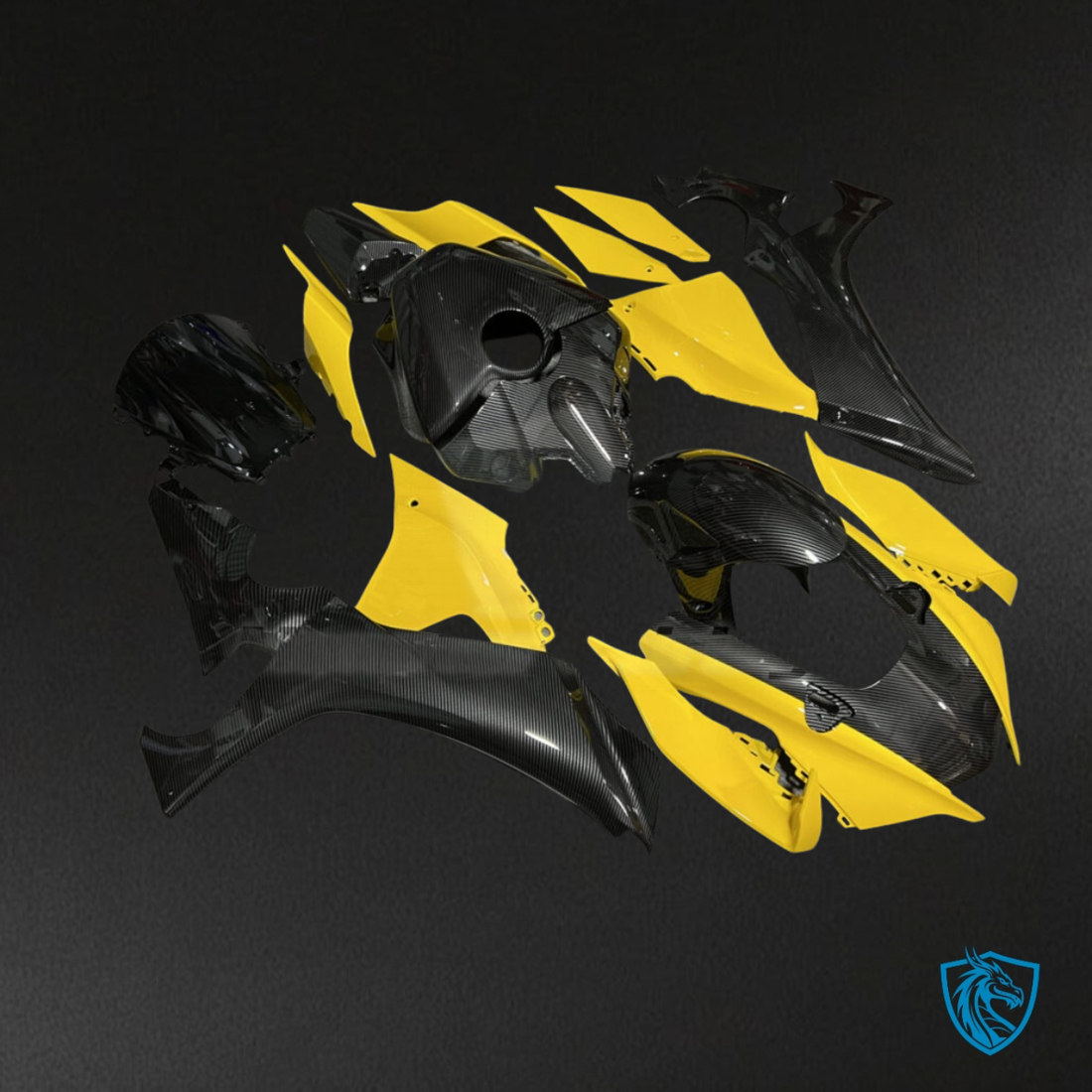 Yamaha R1 (2020-2025) Gloss Yellow & Black Fairings Kit - Aftermarket ABS Bodywork