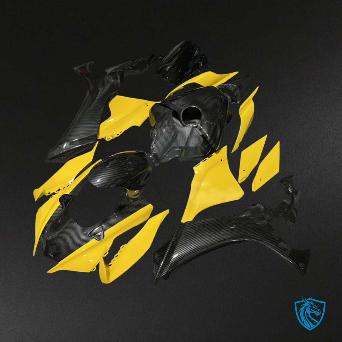Yamaha R1 (2020-2025) Gloss Yellow & Black Fairings Kit - Aftermarket ABS Bodywork
